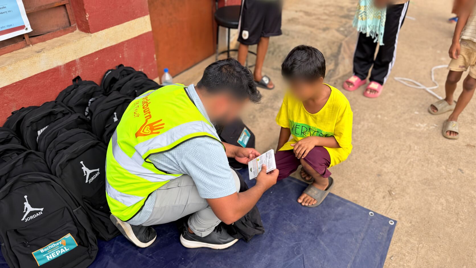 Privacy-edited registration during a flood-relief distribution