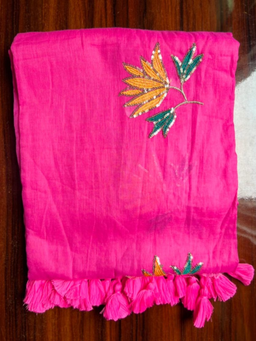 Mul Cotton sequence Saree view 1