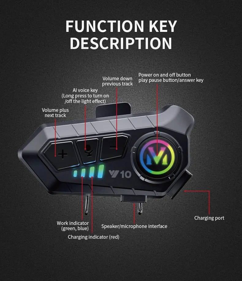 Y10 Motorcycle Helmet Bluetooth Headset view 5