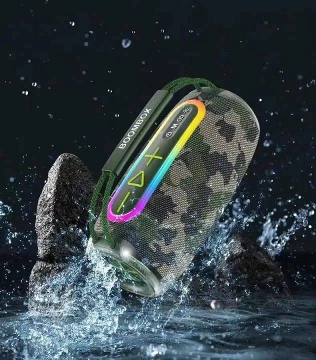 Boombox 680 Bluetooth Speaker RGB Led Light Powerful Bass Clear Sound Quality 4-6 Hours Playtime