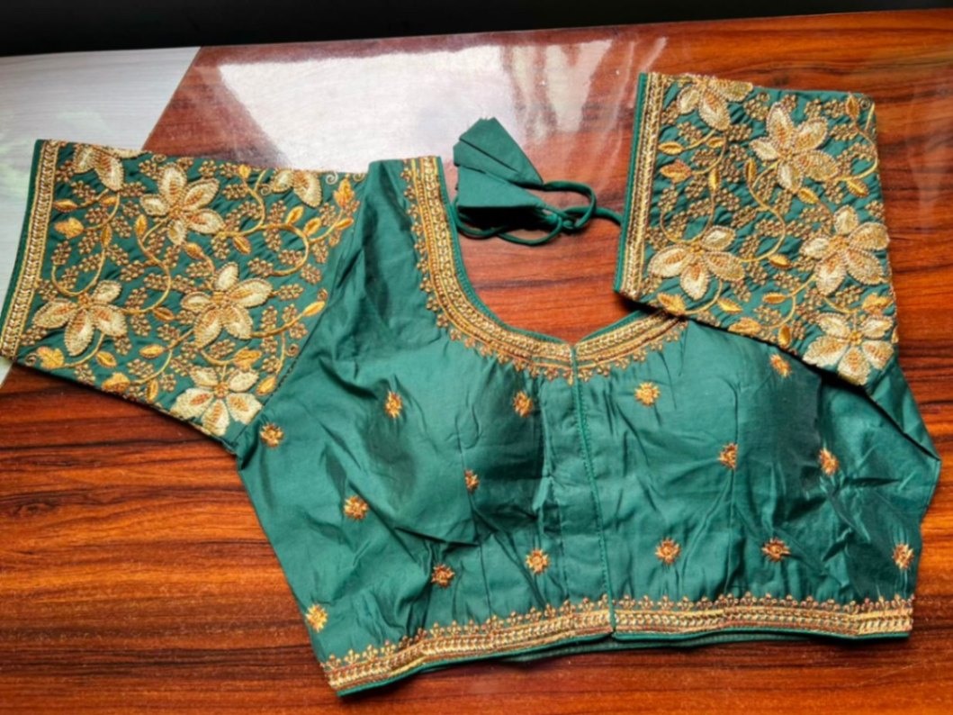Silk hand work fancy blouse view 1