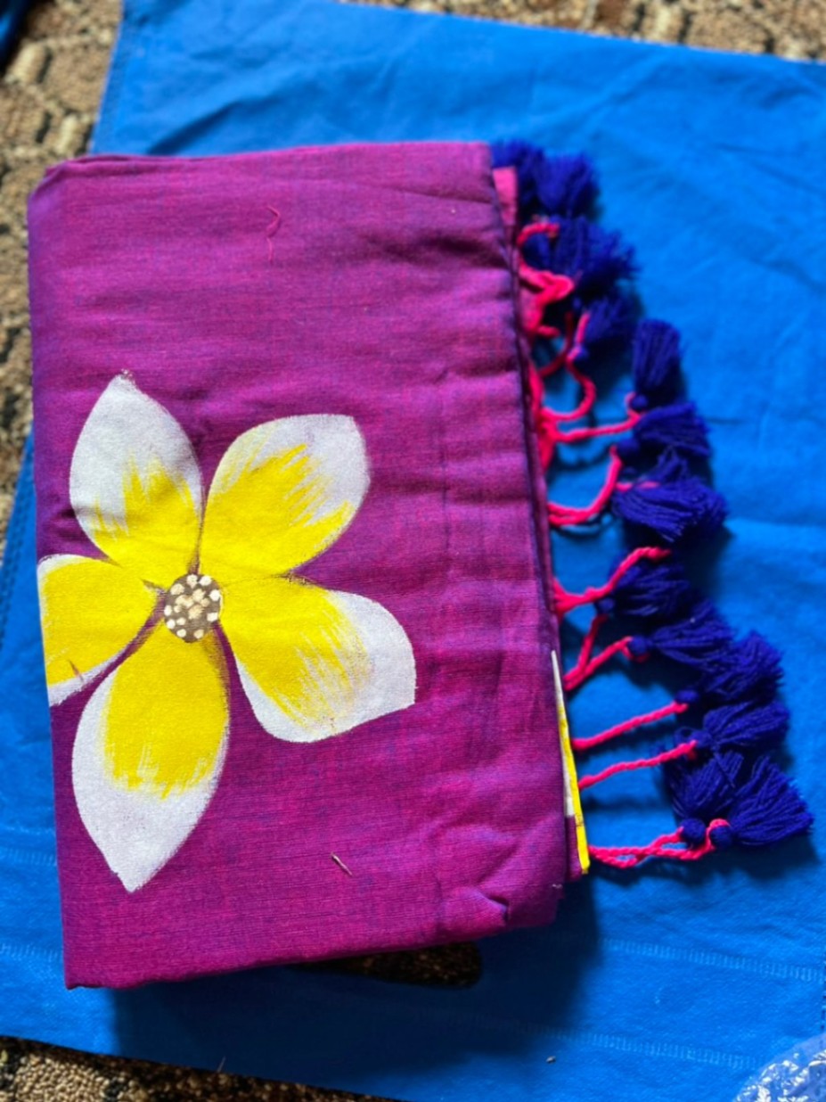 Mul Cotton Hand Painted Sari view 3