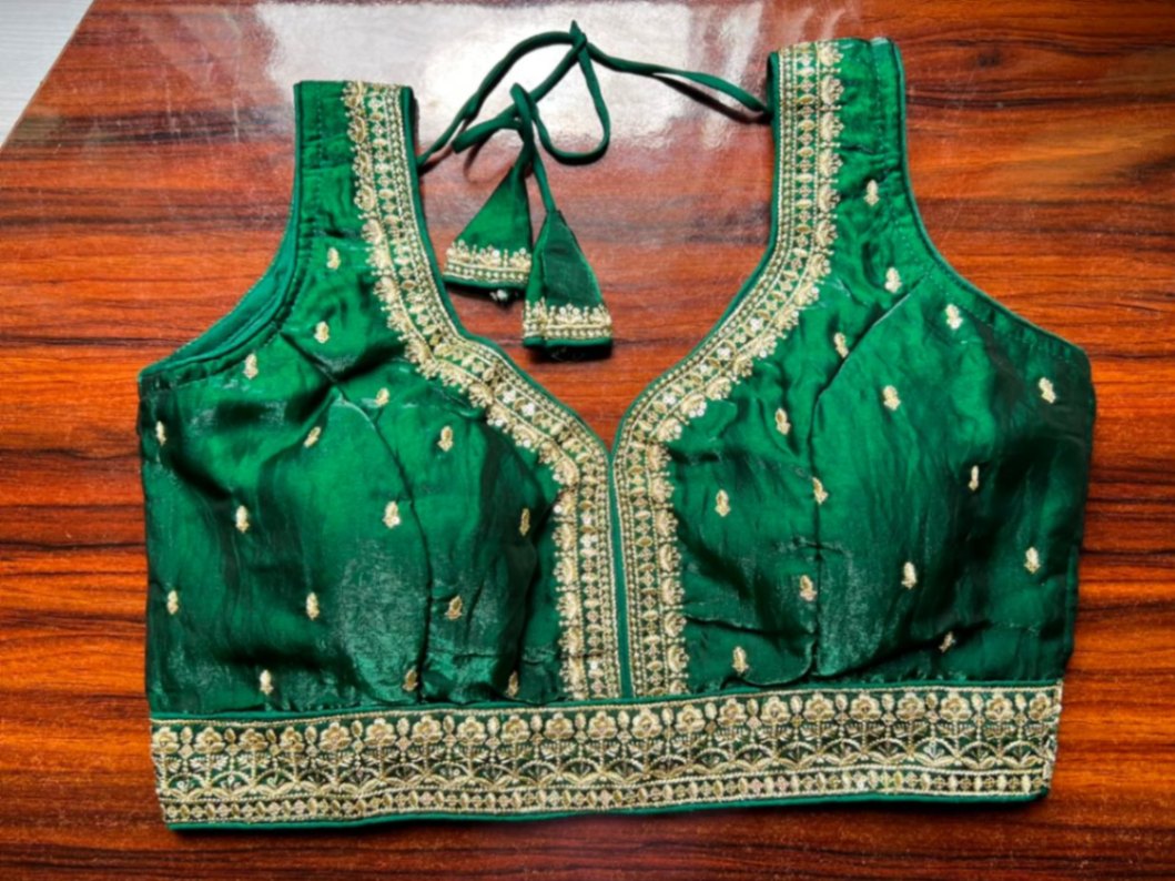 Silk embroidery blouse with additional sleeves view 2