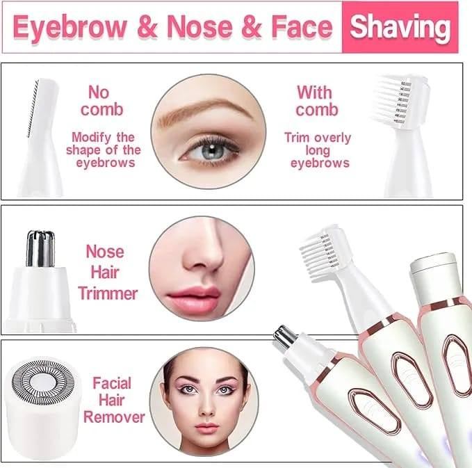 4In1 Electric Razor For Women Painless Hair Removal Epilator Face Body view 3