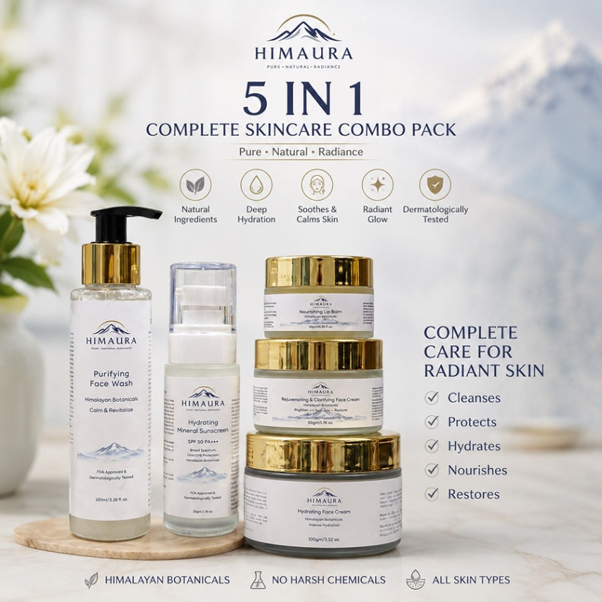 HIMAURA 5-IN-1 COMPLETE SKINCARE COMBO SET
