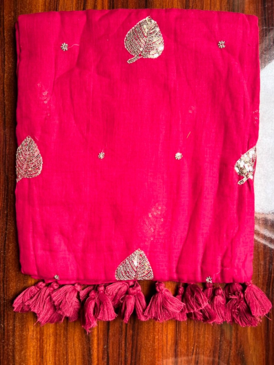 Mul Cotton Sequence Saree for Women with Elegant Sequence Work