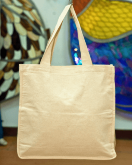 White Plain Cotton Bag view 1