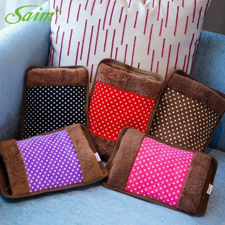 Electric Gel Warm Bag Multi Color Assorted Design Hot Bag Pain Relief Device (Velvet) view 2
