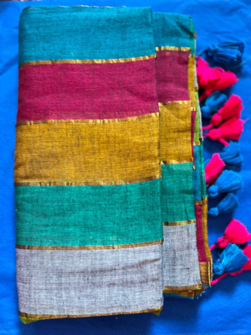 Mul Cotton Rainbow Sari with Blouse view 5
