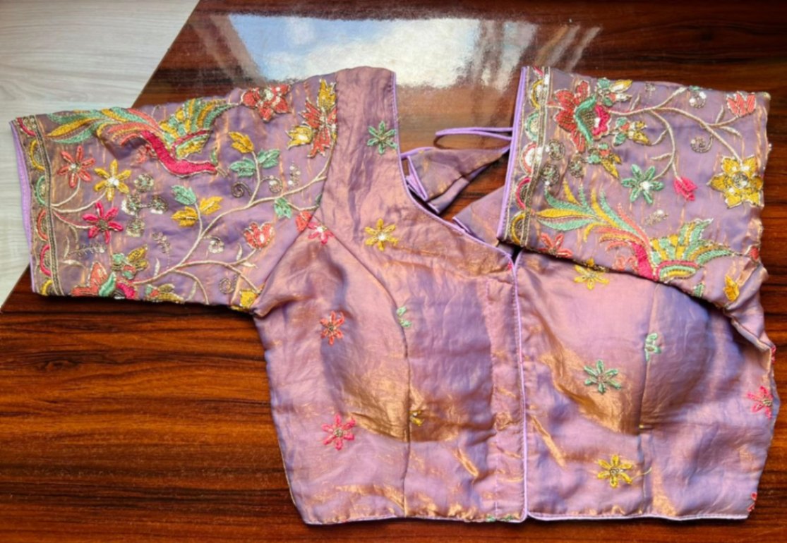 Silk embroidery blouse (designer) view 1