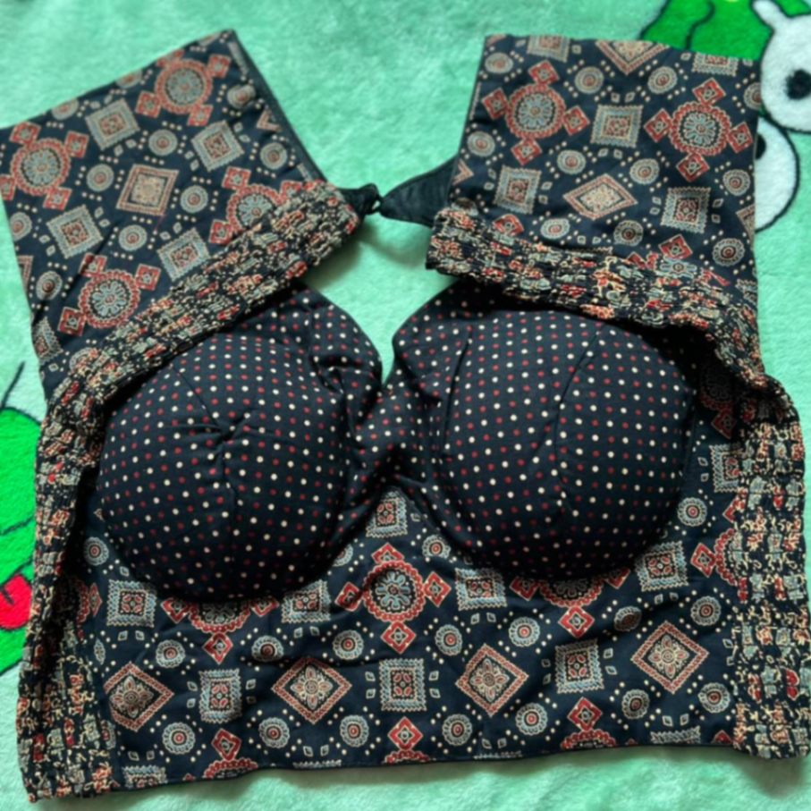 Double Print Ajrakh Cotton Blouse view 2