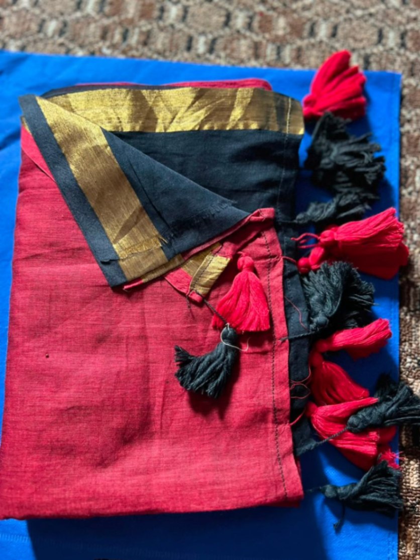 Mul Cotton Double Color Sari view 1