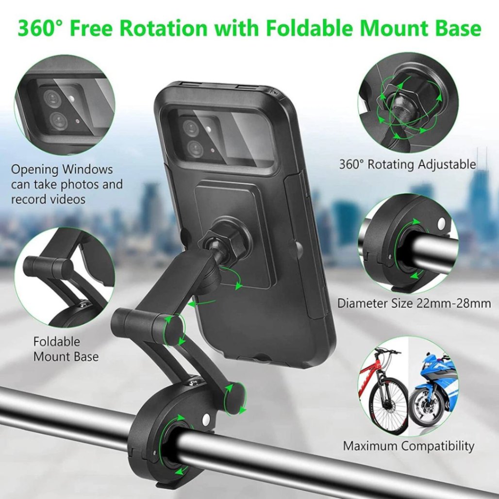Waterproof Case Motorcycle Mobile Cellphone Stand Phone Holder view 4