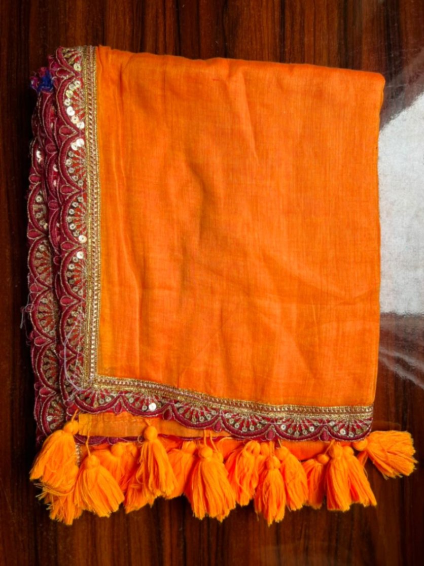 Mul Cotton Sari with less view 3