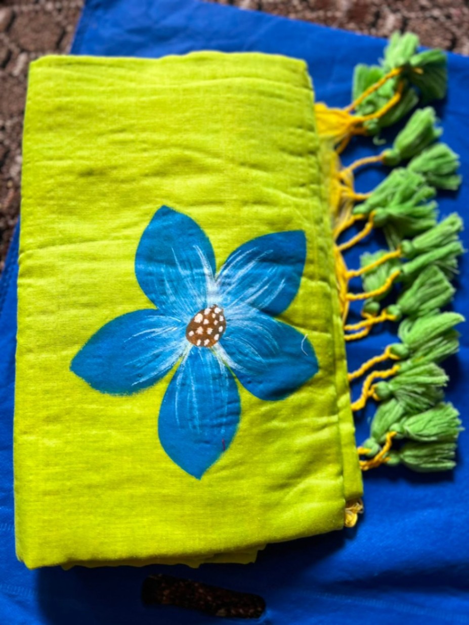 Mul Cotton Hand Painted Sari view 2