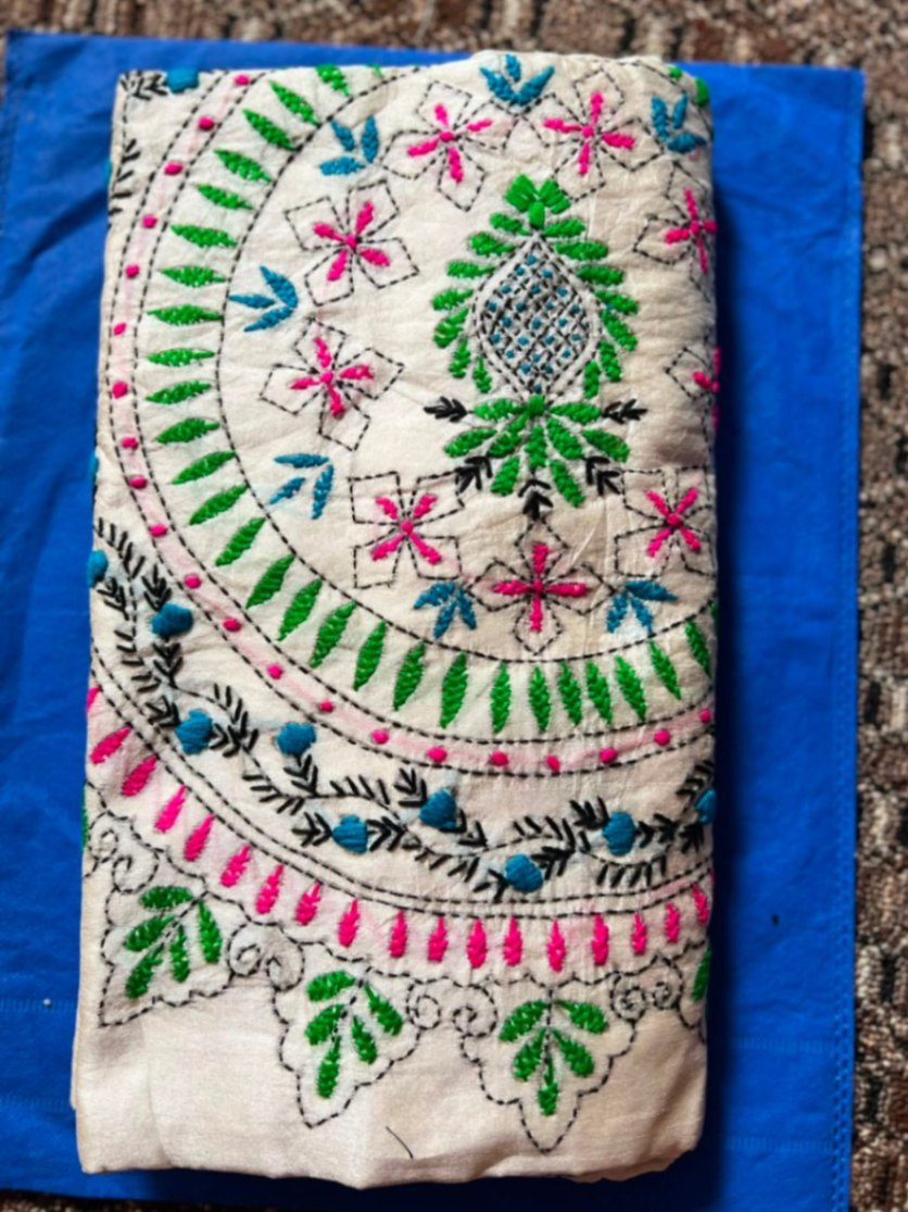 Kantha stitch sari view 2