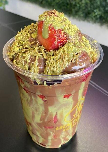 Kunafa & Strawberry Cup from Mitho Cup Cake