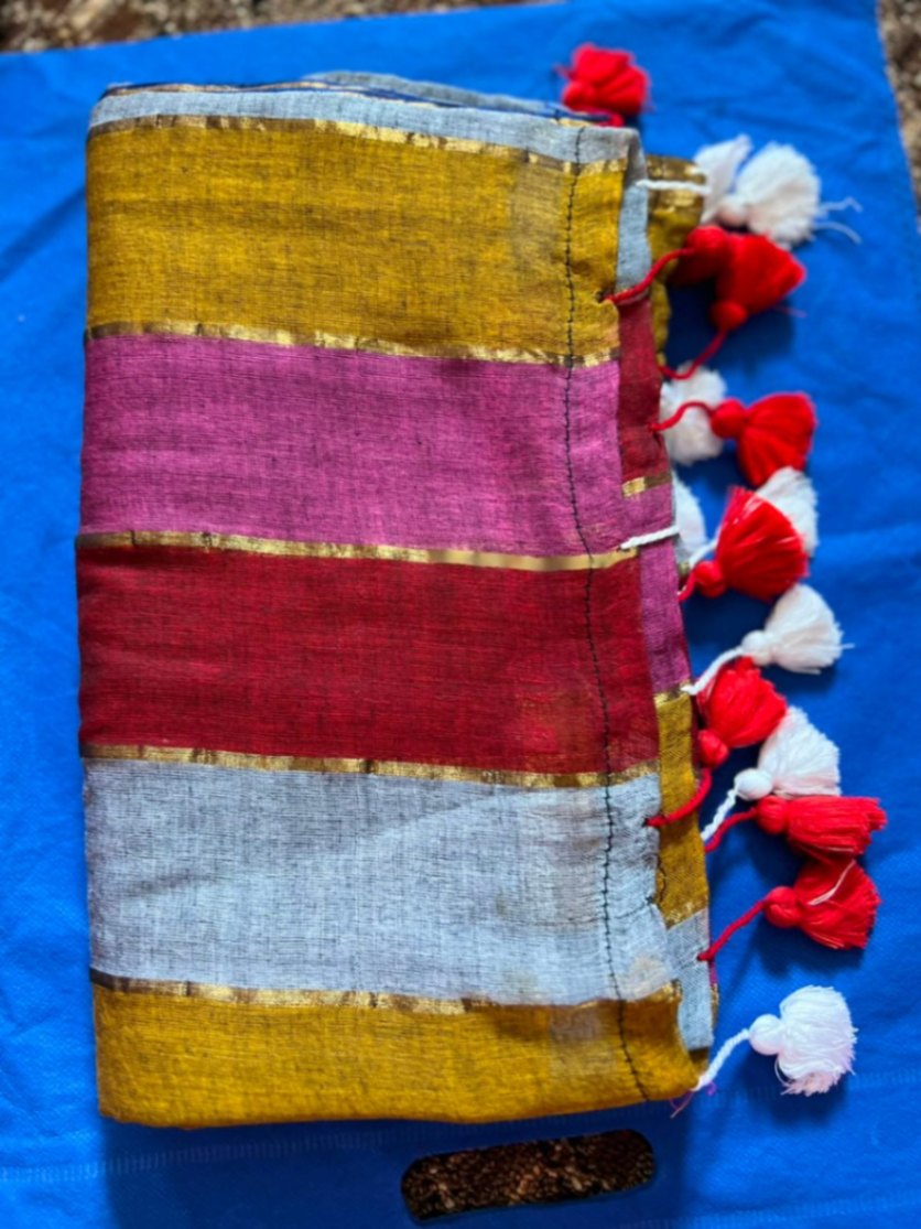 Mul Cotton Rainbow Sari with Blouse view 2