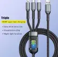 3 in 1 100W Fast Charging Data Cable Automatic Switch Off System view 3