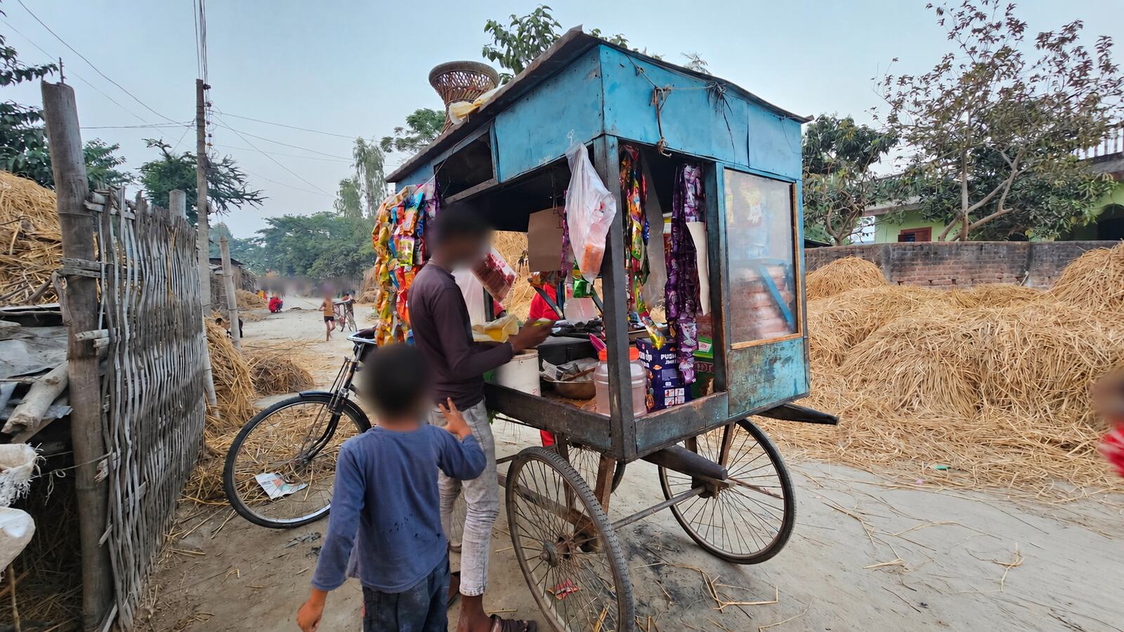 Privacy-protected family livelihood photograph illustrating charitable support