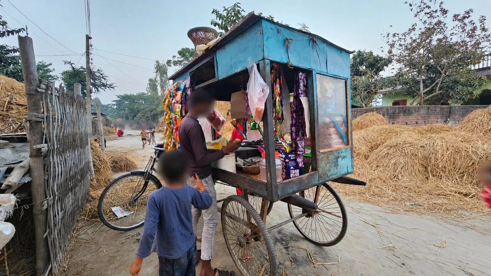 Privacy-protected family livelihood photograph illustrating charitable support