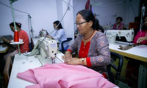 Worker crafting handmade goods