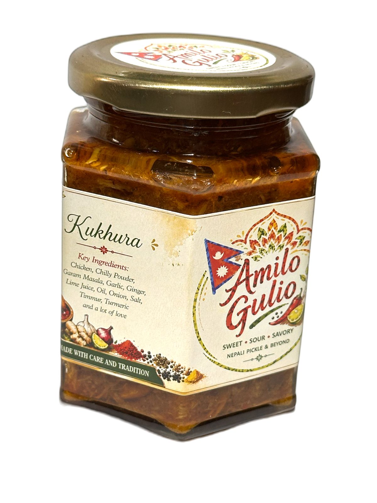 Kukhura (⁠Chicken) ko Achaar (265 gm Hexa Jar)