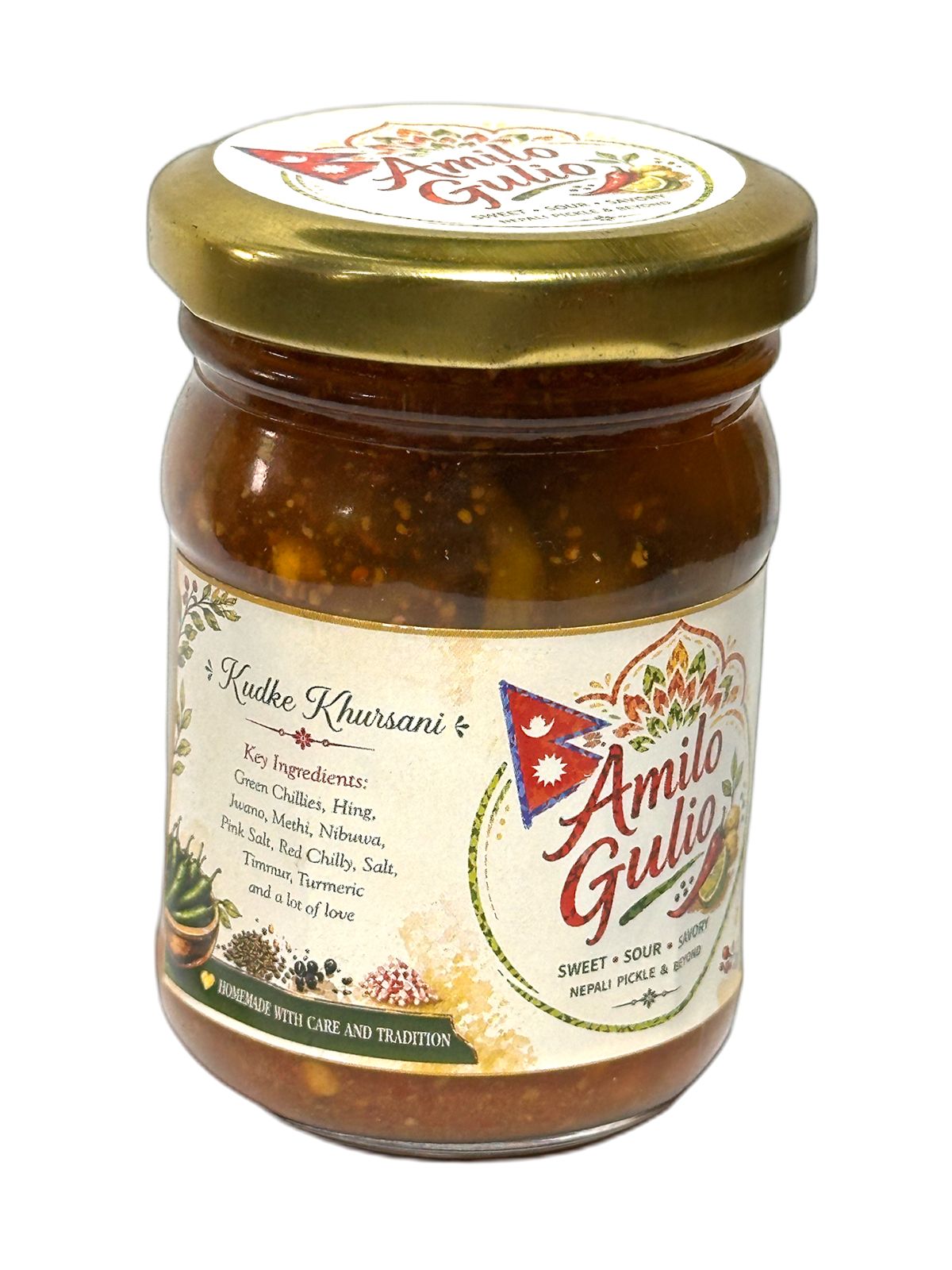 Kudke Khursani Achaar (130 gm Small Jar)
